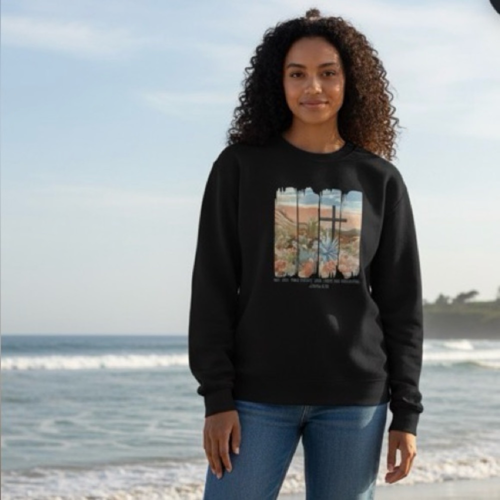 Inspirational Black Crewneck Sweater